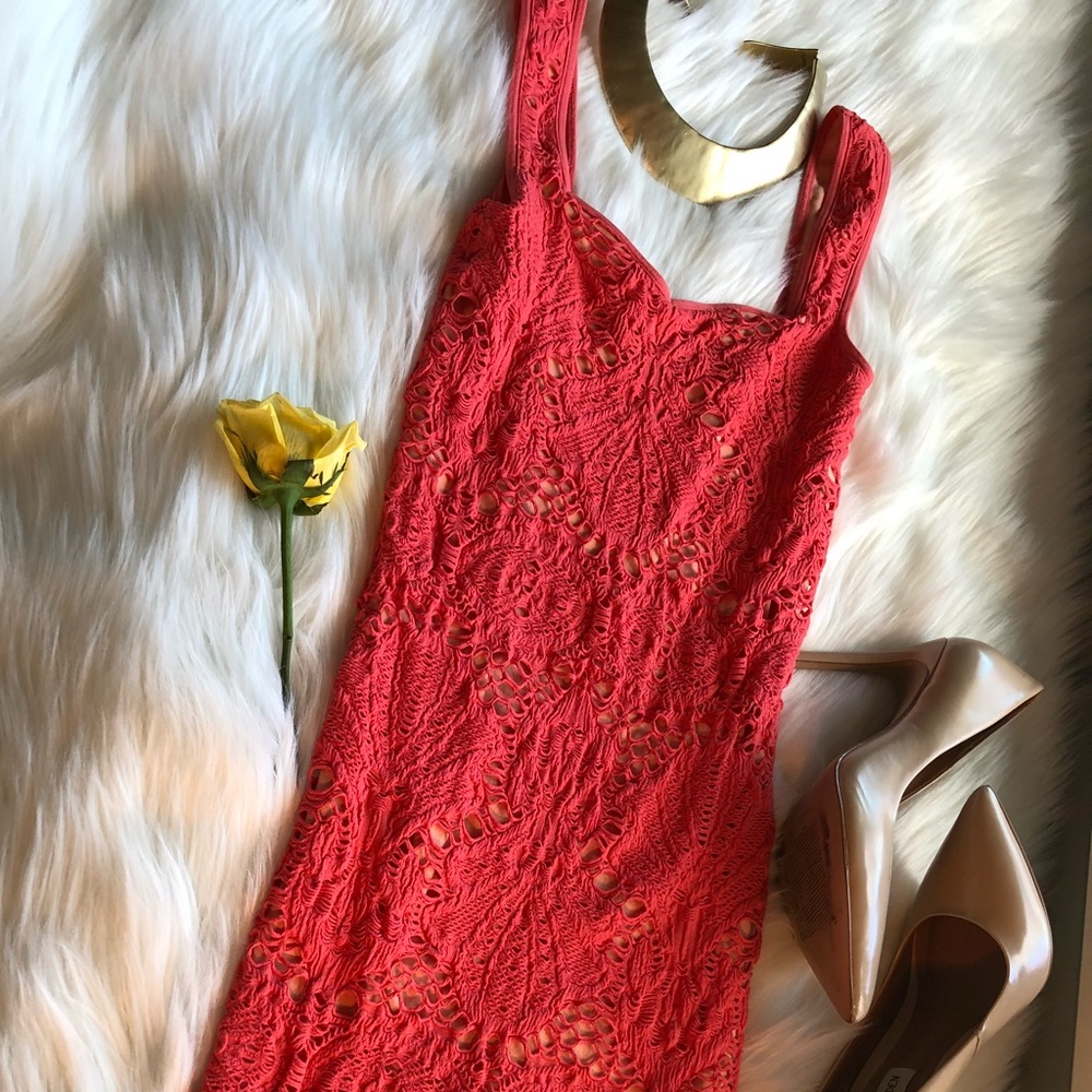 Free people stretch coral dress